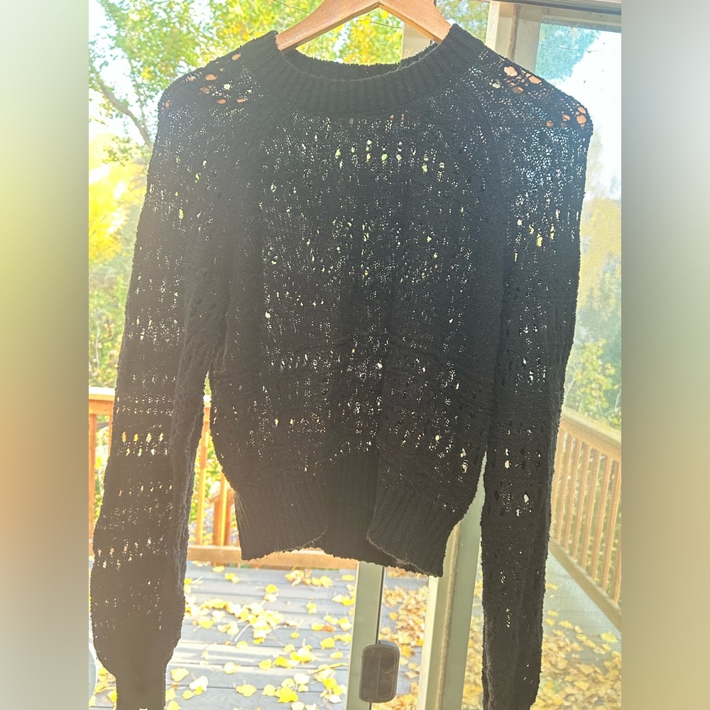 Spiritual gangster crochet sweater top size small